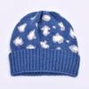 Men's and women's knitted hats angora soft waxy rabbit down leopard print hat autumn and winter outdoor wool hat to keep warm
