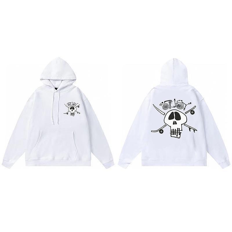 Stussy Mens Hooded Sweatshirt Casual Loose Fit Streetwear Printed Pullover