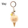 Soft Decorative Charm Plush Ice Cream Keychain for Backpacks, Fluffy Cone Keyring Decor Bag Charm, Pendant with Metal Ring Backpack Decoration