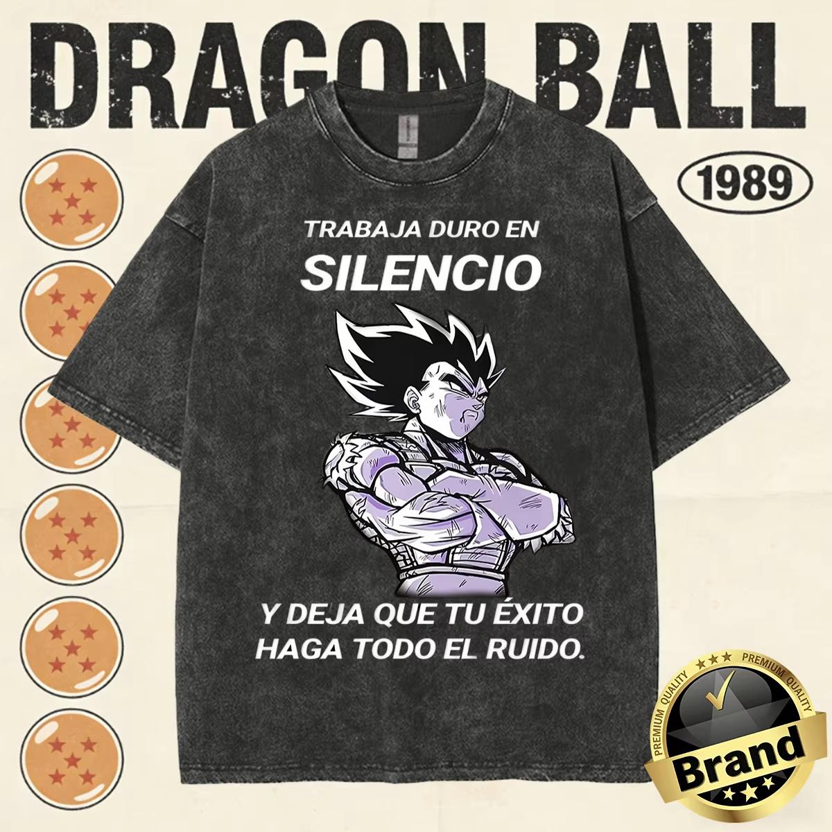 

Summer Dragon Ball Z Vegeta Motivational TShirt Cotton Heavyweight Washed Retro Streetwear Men Women Kids Ins Yk XL