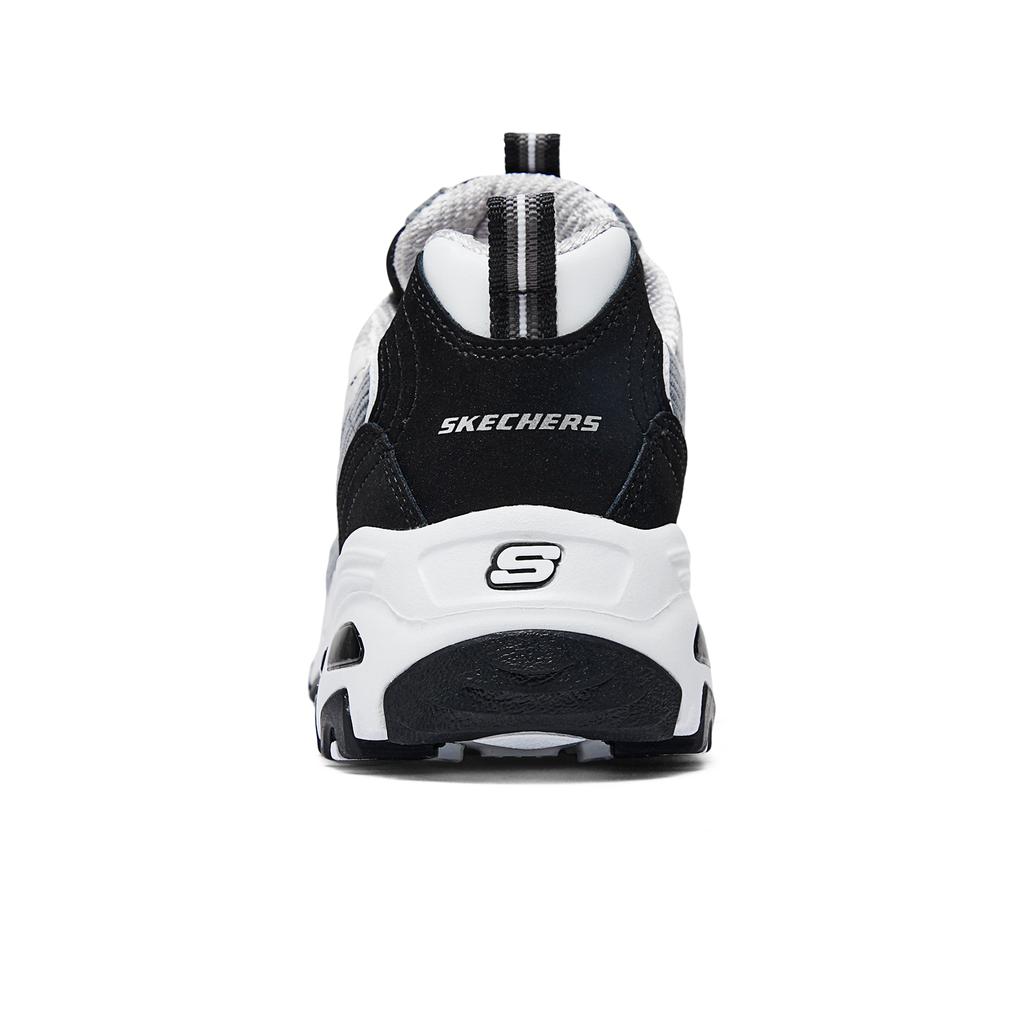 Skechers DLites 1.0 Moda Versátil Duradero Caña Baja Zapatos de Papá Zapatilla para Mujer Blanco Negro 150242-WBGY