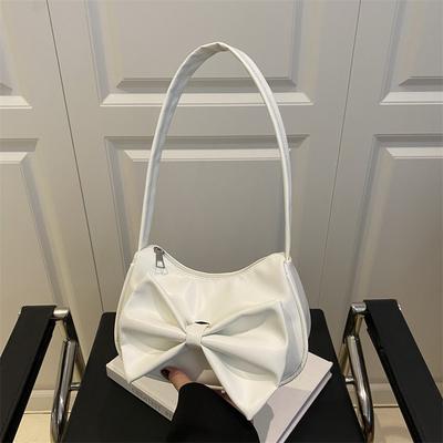 Premium-Sinn, schlicht und schön, einfarbige neue Modehandtasche, Sommer-Schulter-Unterarmtasche, Schleife vielseitig
