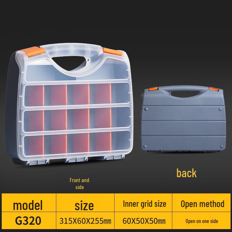 Plastic Grid Organizer Box with Removable Compartments for Small Parts and Accessories