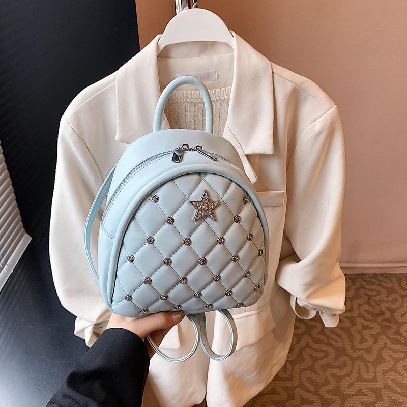 Premium Rhombus Backpack Women's New Fashion Versatile Casual Bag Small Backpack