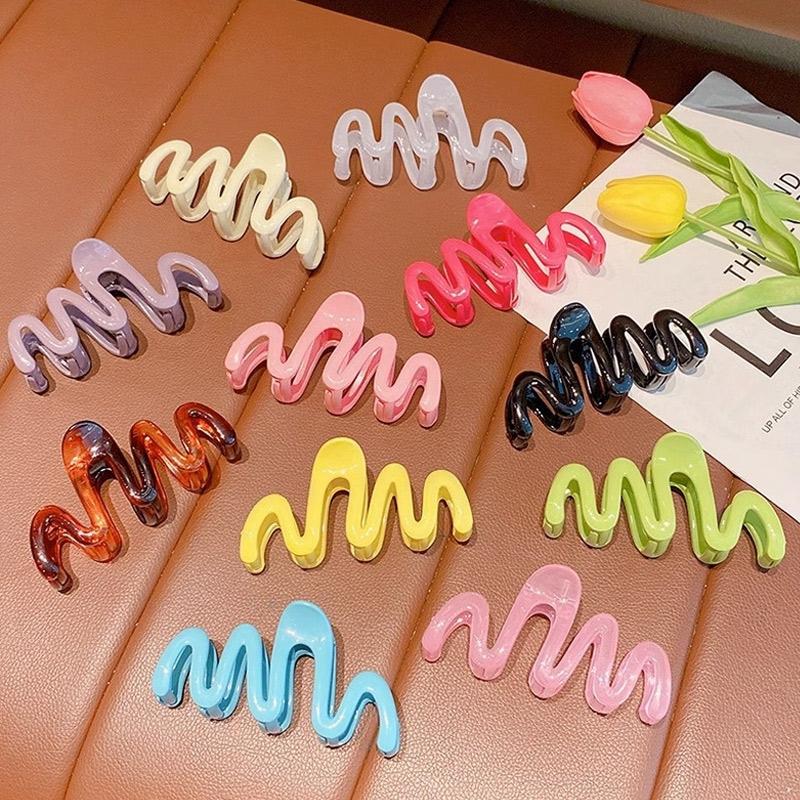 New Colorful Jelly Wave Hair Claw Hairpin Women Girls Fashion Design Korean Sweet Simple Irregular Hair Clip Headwear