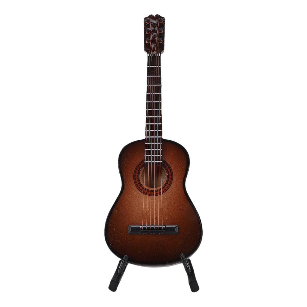 15cm Miniature Guitar Model with Stand Maple Wood Classical Guitar Replica Musical Instrument Ornament
