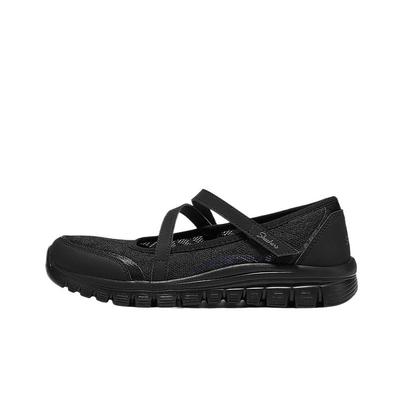 Skechers Modern Comfort Mesh Letter Slip-On Round Toe Comfortable Casual Shoes Women sneaker 100967-BBK 35