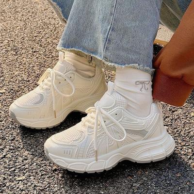 Sports Little White Shoes Women's 2025 New Lightweight Soft Sole Not Tired Feet Forrest Gump Shoes Platform Dad Shoes Travel Versatile