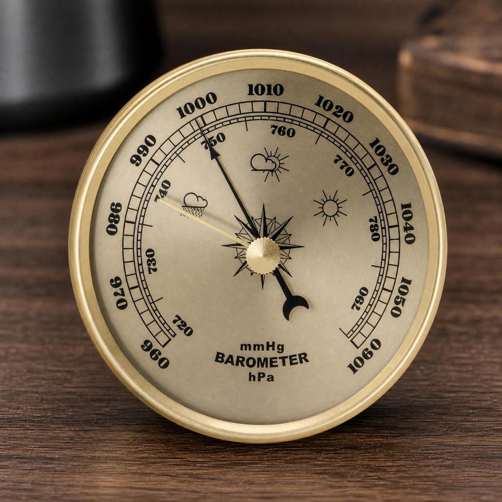 Analog Pressure Gauge Vintage-Inspired for Home Decor, Workshop
