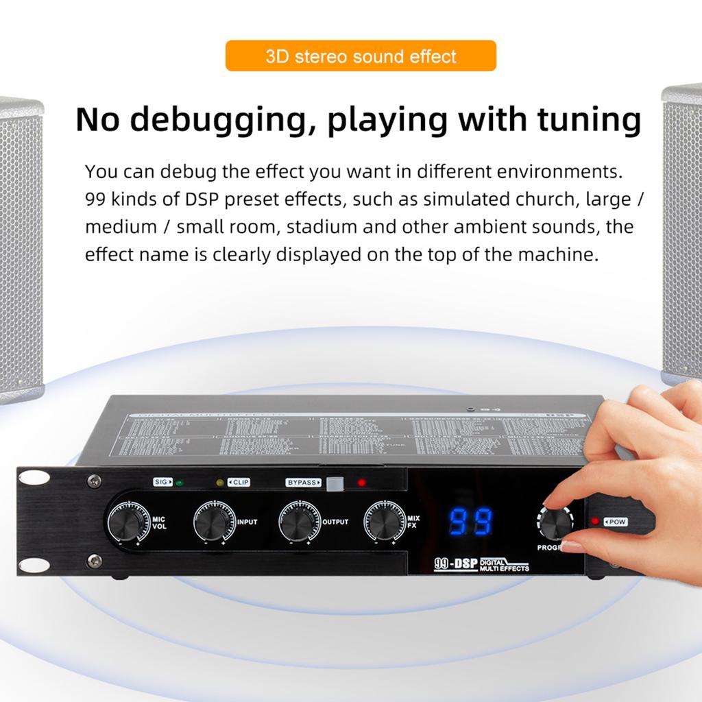 Professional Karaoke Mixer 99 DSP Digital Audio Effector Stereo Sound Effect Bluetooth-compatible 5.0 Transmission
