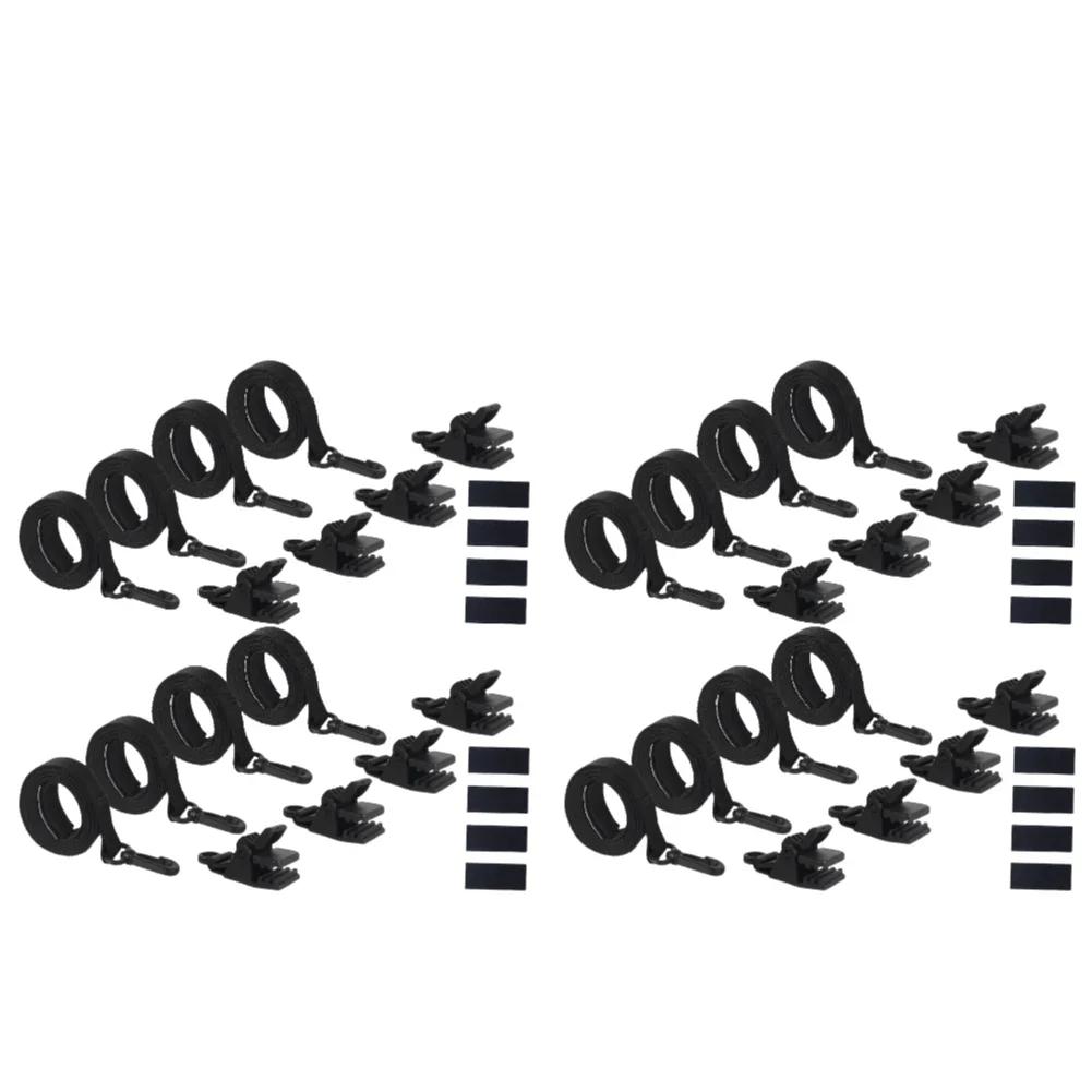 24 Pcs Solar Blanket Straps Kit Including 8 Straps 8 Clips and 8 Fastener Solar Cover Reel Strap Kit for In-Ground Swimming Pool