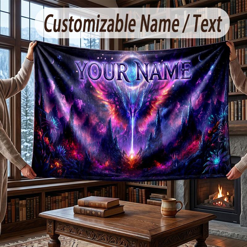 Vesmírné Kosmické Téma Přehoz na Postel Vlastní Jméno Text Personalizovaná Deka Měkká Útulná Deka pro Domov Pohovku Postel