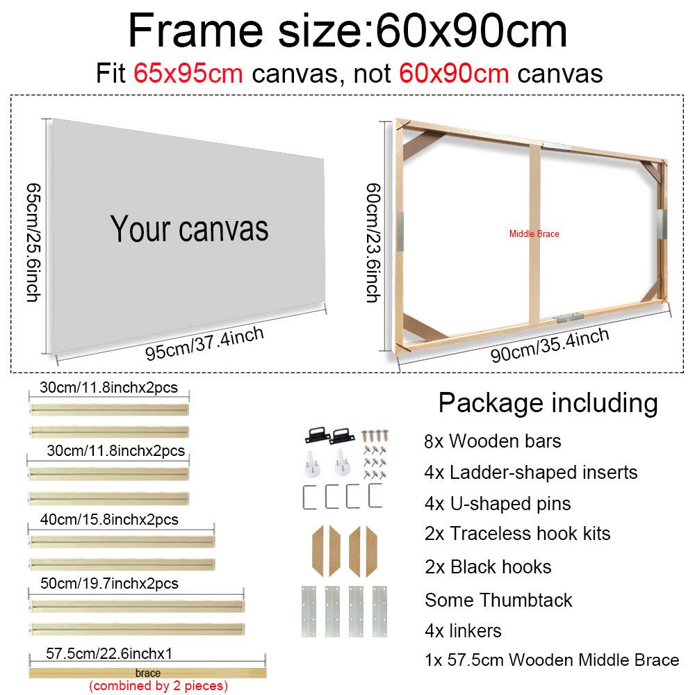 50x70 60x90 60x120cm Canvas Frame Wooden Frames Wooden Photo Oil Painting Canvas Diamond Painting Frames Canvas Wood Wall Frame