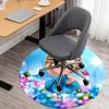 1pc Princess Butterfly Round Chair mat office Area Rug - Non-Slip, Floor Mat for Office, Bedroom, and Indoor Decor p127249
