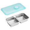 Stainless Steel Snack Containers with Lid 2 Compartment Lunch Box Food Storage Meal Prep Container for Outdoor Camping