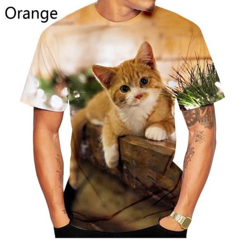 

Новая мода последние мужские и женские 3D печатные футболки с короткими рукавами с изображением кота футболка с рисунком 2XL