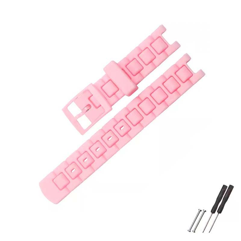 Harz-Uhrenarmband für Swatch Flik Flak - Passend für Kinder-, Herren- und Damenuhren 16mm rosa