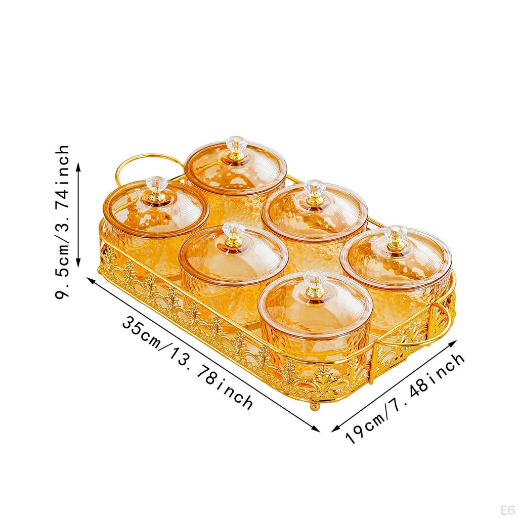 Dried Fruit Plate Appetizer Serving Tray with Stand Multipurpose Nordic Candy Nuts Dish Lid for