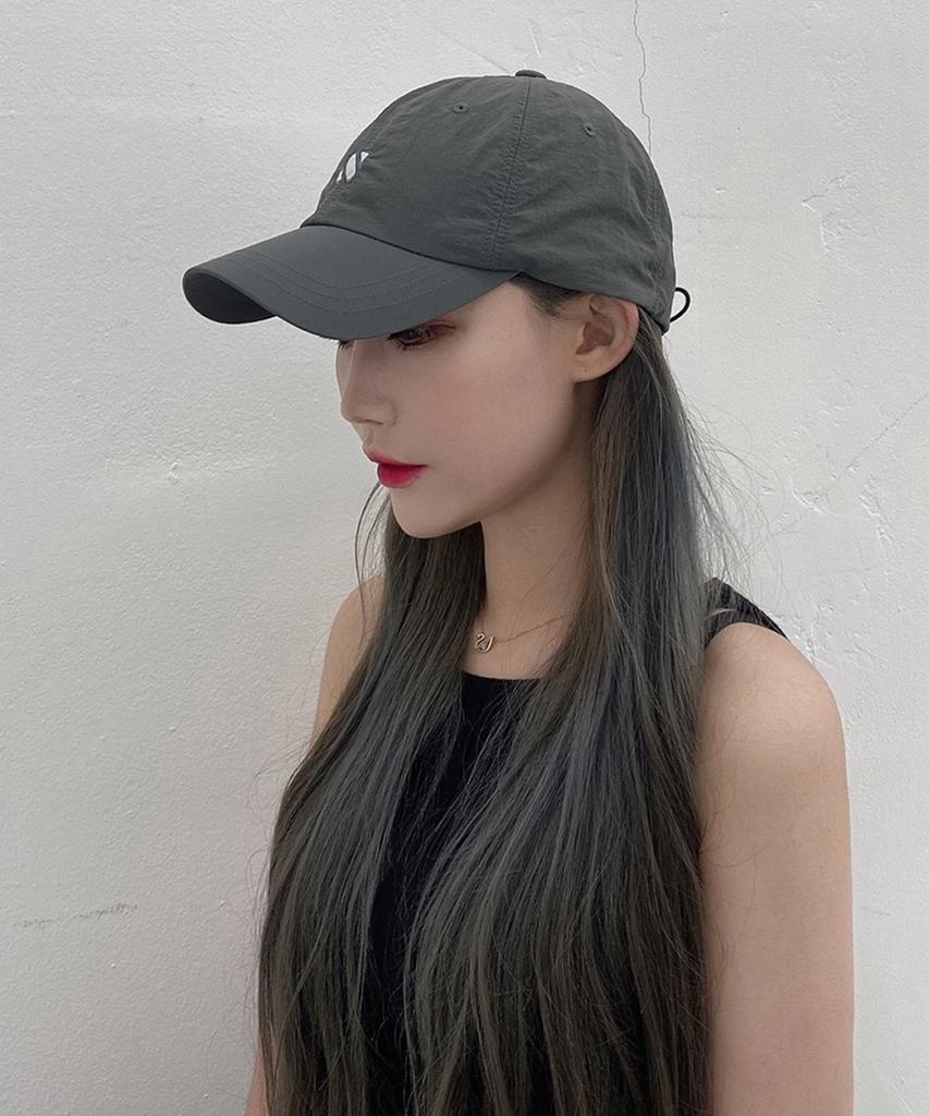 Tueseupis Nylon Logo String Waterproof Ball Cap (Charcoal)