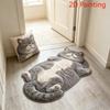 Cat Shaped Plush Area Rug Adorable Soft Fluffy Floor Mat for Bedroom Bedside Playroom Cat Lover Home Decor