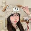 Cute Funny Big eyed Cartoon Hat for Women In Autumn and Winter New Warmth and Thick Knitted Pullover Hat Versatile Wool Hat