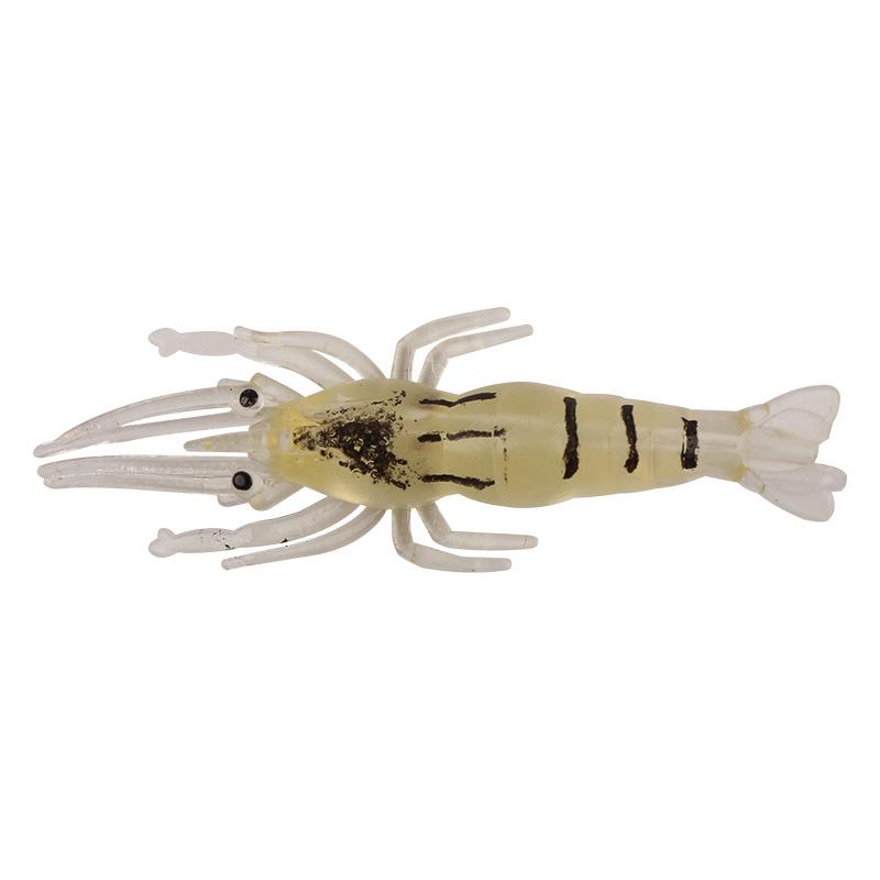 Luminous Soft Shrimp Bait with Hook - 5pcs, Simulated Small Grass Shrimp