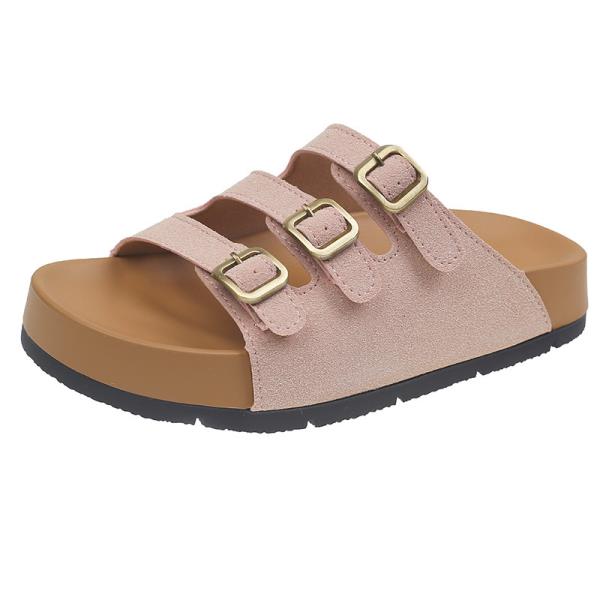 Fashion Shoes Women Female Slippers Platform Low Flock Slides Fashion Soft 2025 Beach Luxury Rome Hoof Heels Rubber Casual PU Fabric