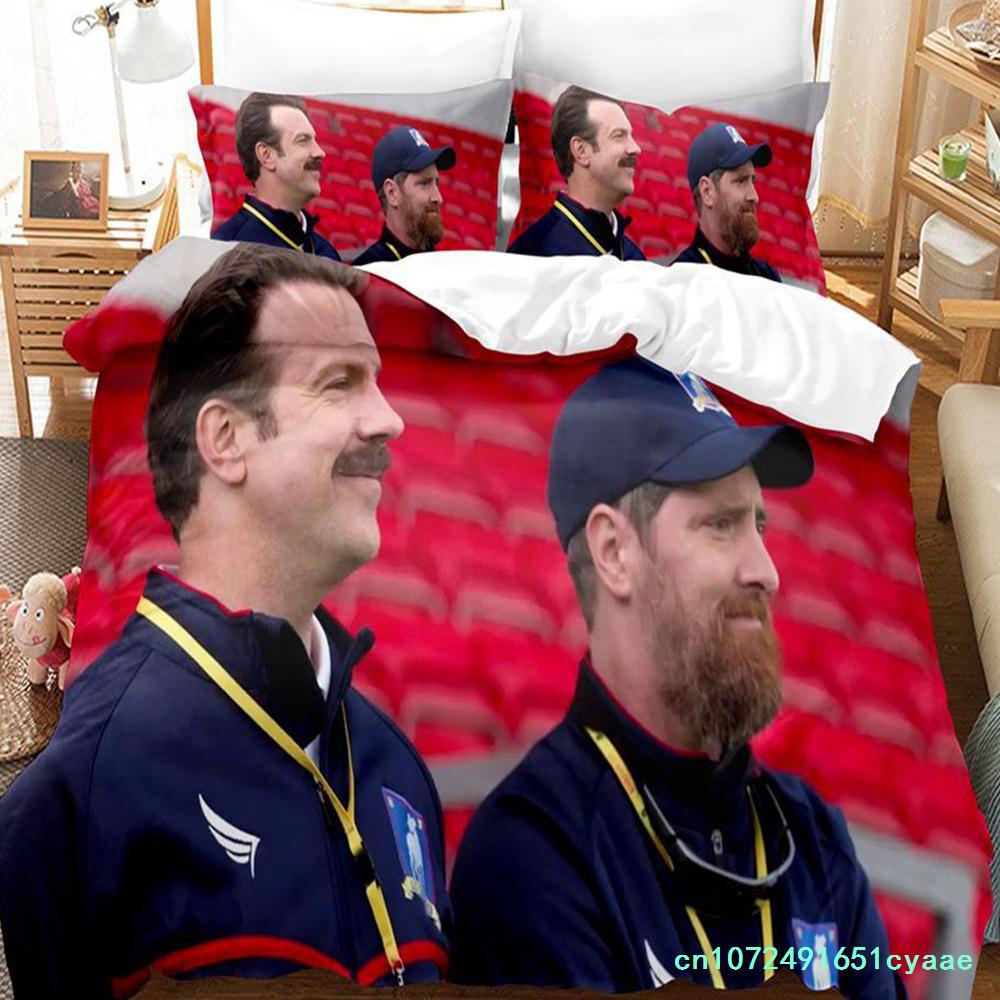 Ted Lasso Saison 2 Ensemble de literie Simple Jumeau Complet Queen King Size Ensemble de lit Chambre d'adulte Enfant Housses de couette Ensembles Drap de lit 3D EU single(135x200cm)