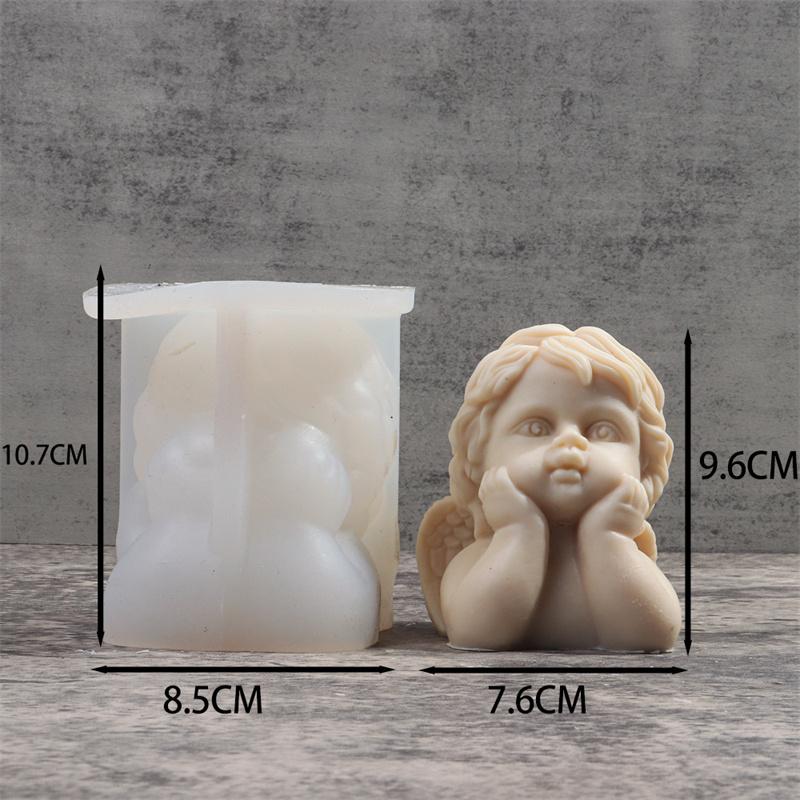 Large 3D Angel Candle Mold Handmade Angel Doll Resin Molds DIY Plaster Soap Gypsum Mould Crafts Making for Photography Props