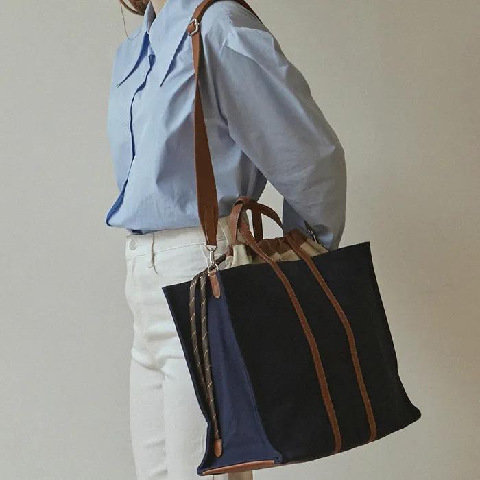 Big New vase bag-canvas navy