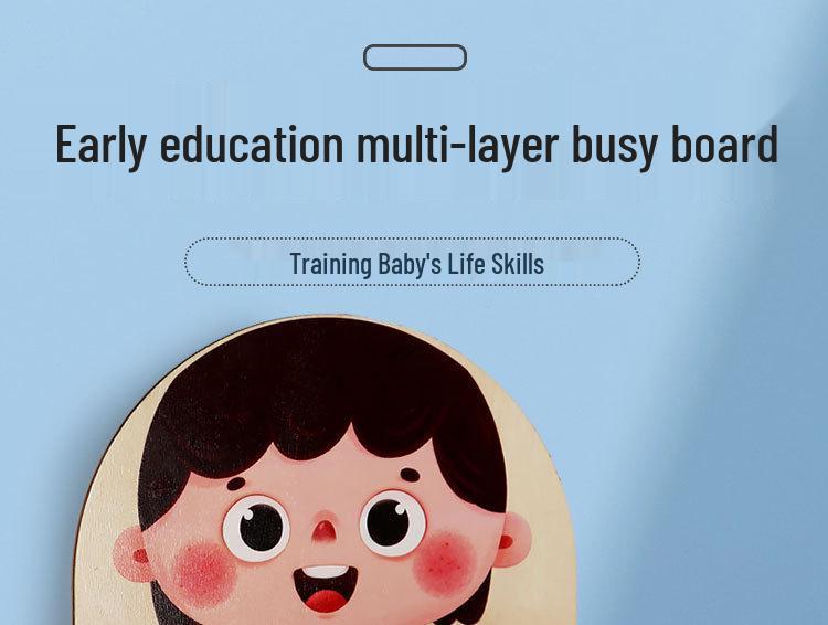 Kids' Montessori Multi-Layer Busy Board: Early Education Dressing Practice Tool