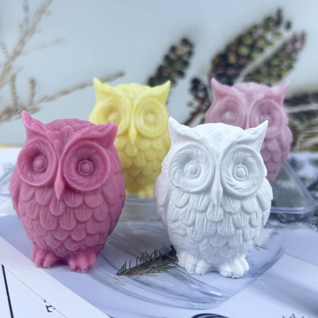 3D Owl Silicone Mold for DIY Candle, Plaster Ornament, Diffuser Stone, or Epoxy Creations