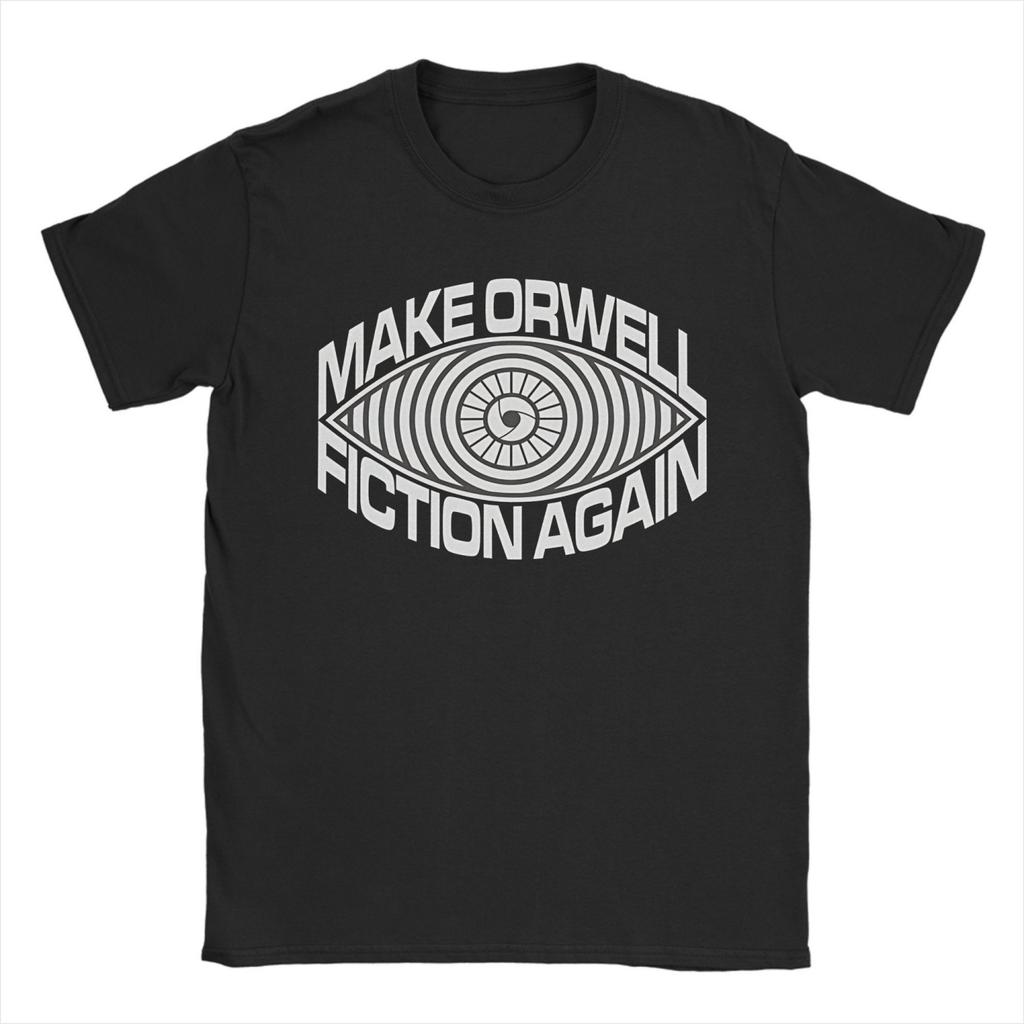 Humor MAKE ORWELL FICTION AGAIN Tričko 1984 100% Bavlna Oblečení Vintage Krátký Rukáv Kulatý Výstřih Tričko Nadměrná Velikost Tričko