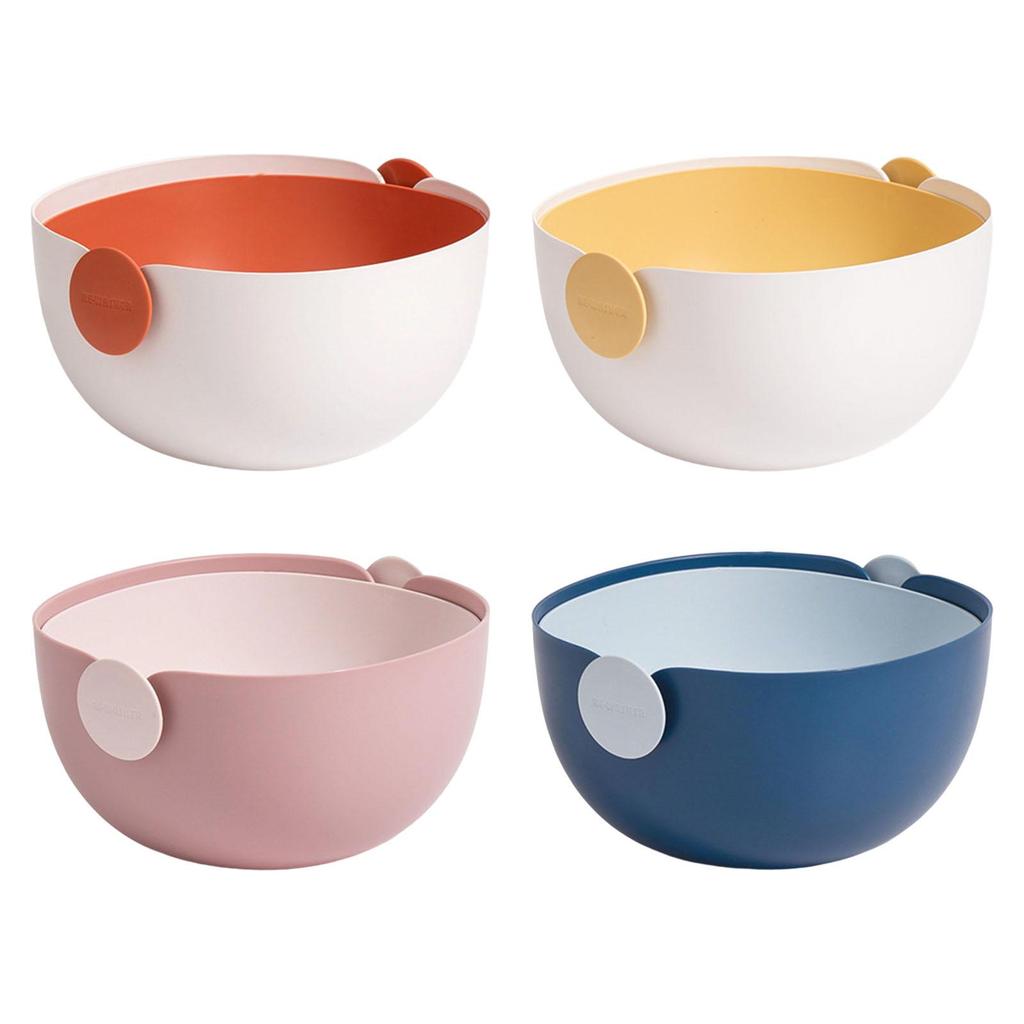 Double Layer Colander Igh Temperature Resistance Vegetable Bowl Rice Washer Strainer Drain