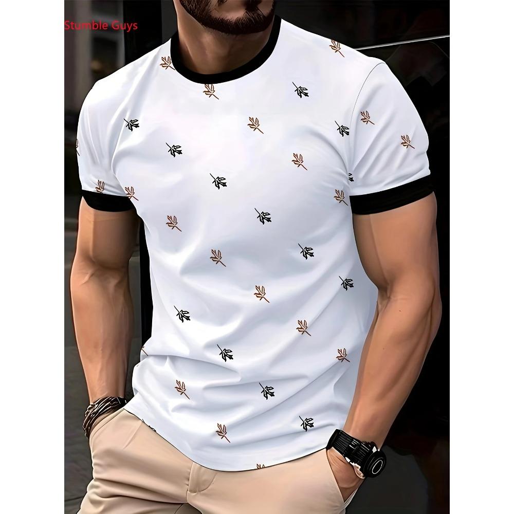 Men's short sleeved T-shirt summer fashion casual breathable print