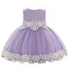 2023 Summer Girls' Wedding Dress: Kids' Evening Gown & Baby First Birthday Tulle Applique Puffy Skirt