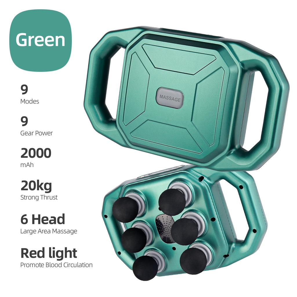 Six-Head Fascia Gun Body Massager Vibration Relaxation Massager For Neck Waist Leg