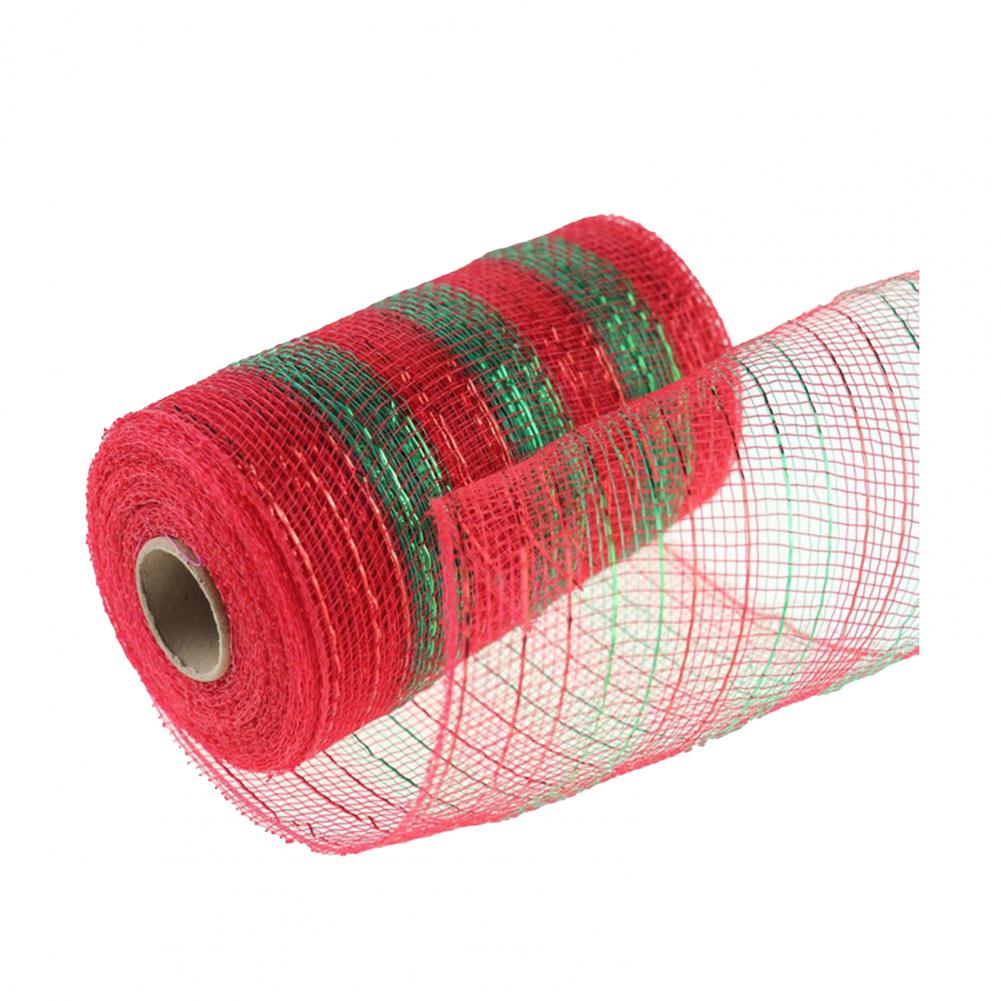 1 Roll 15*910cm Decorative Mesh Eco-friendly High Toughness Net Yarn Christmas Poly Mesh Ribbon Metallic Strips Decor For Home