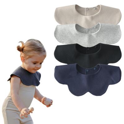GoUseGo Conjunto Impermeável para Bebê de Pétala Giratória Lisa Coreano Sólido para Meninas e Bebê Recém-nascido Presente Chá de Bebê Babadores, 4, Algodão, Grande, Estampado,