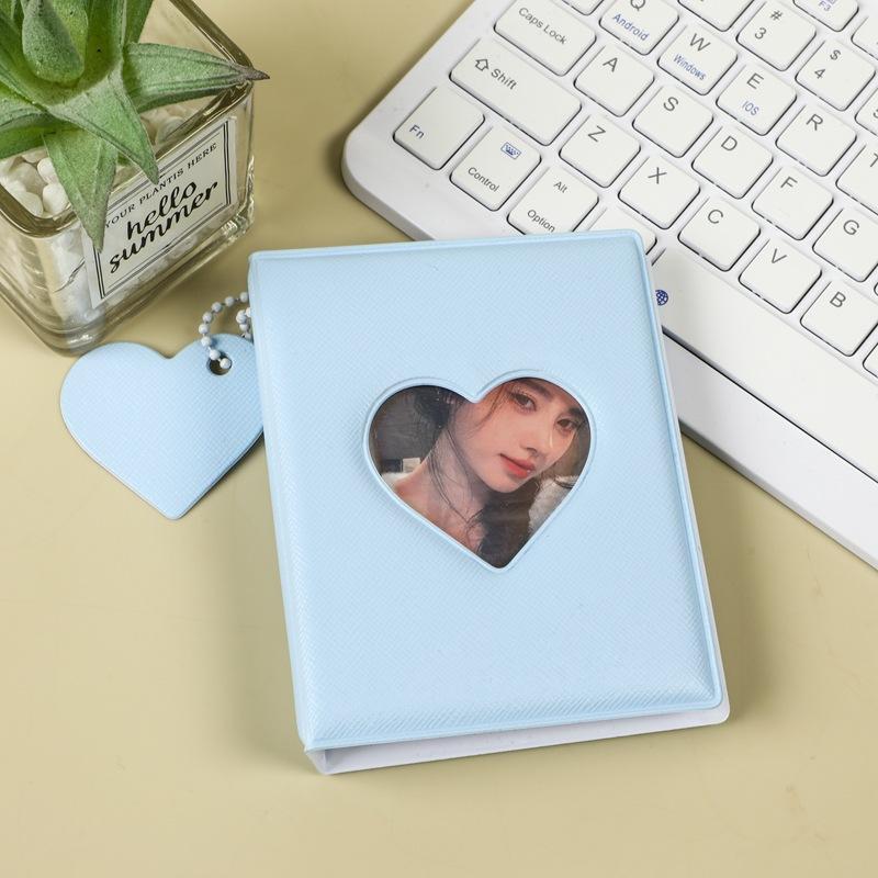 Cute Heart Design Photocard Holder 3 Inch 40 Pockets Hollow Photo Album for Teen Idol Lomo Card Collection Organization