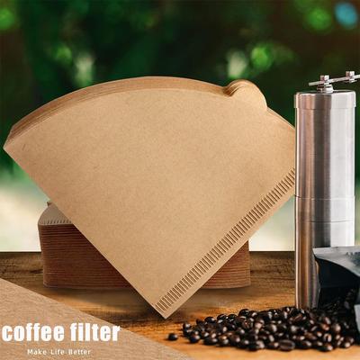 40PCS/SET Coffee Filter Paper Natural Paper Coffee Filter Paper Disposable Raw Color Filter Paper for Flip Brew and Drip Coffee