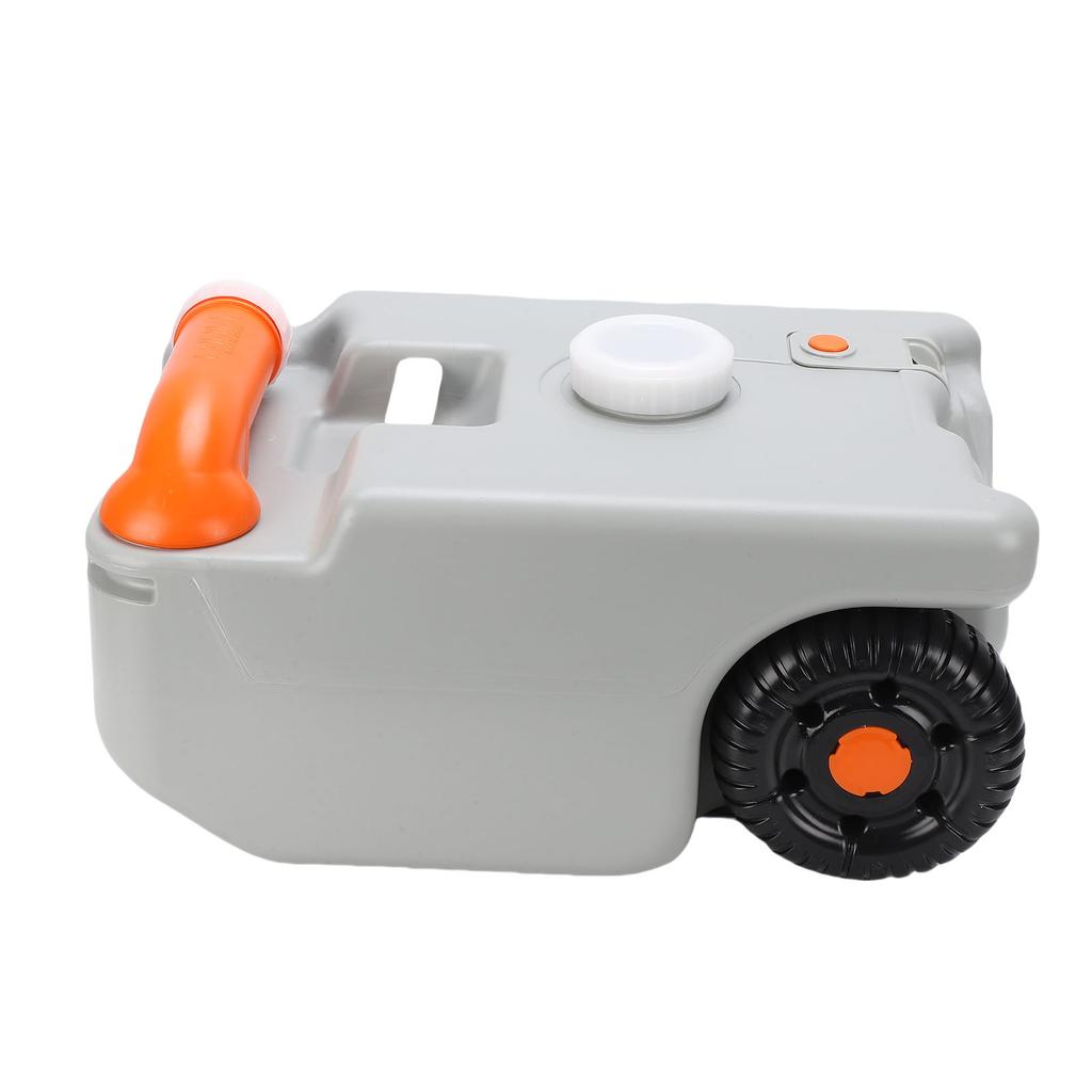 6.6 Gallon Portable Water Holding   with Large Wheel Metal Handle Water Inlet Rotating Spout Water Storage Container for RV Camping