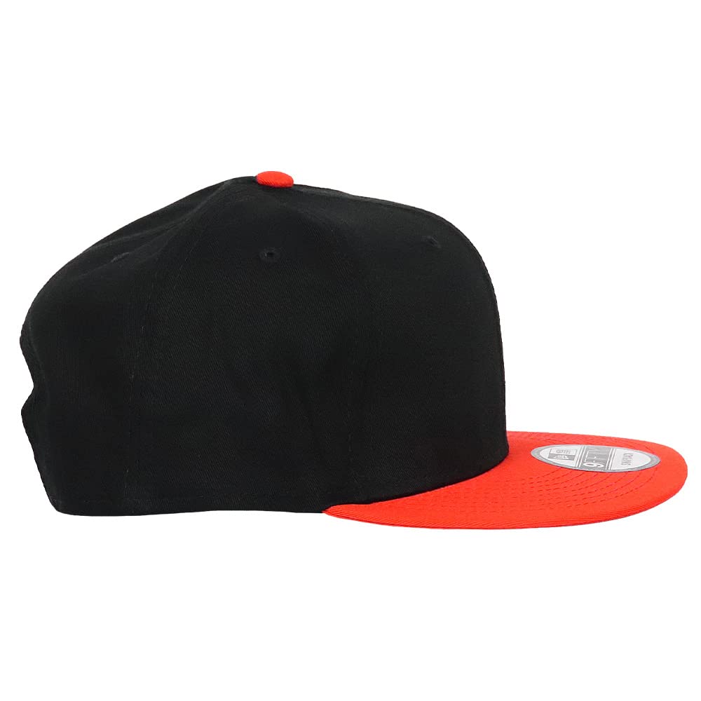 New Era Cap Solid Men Snapback 9FIFTY NE400 Two Tone Black Team Orange Unisex Baseball Cap Free Size