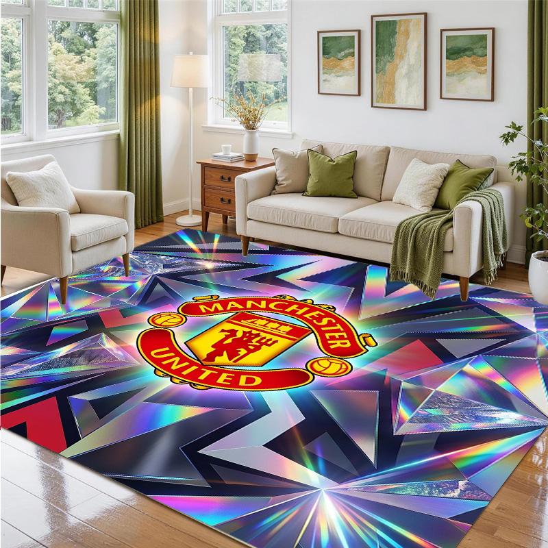 Tappeto in Velluto Cristallo Design Manchester United Tappetino Decorativo Morbido per Ingresso Camera da Letto