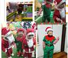 Santa Cosplay Costume for Kids and Adults, Green, Kids, Boys and Girls, with Hat, Kigurumi, Christmas, Year-End Parties, Halloween, and Christmas