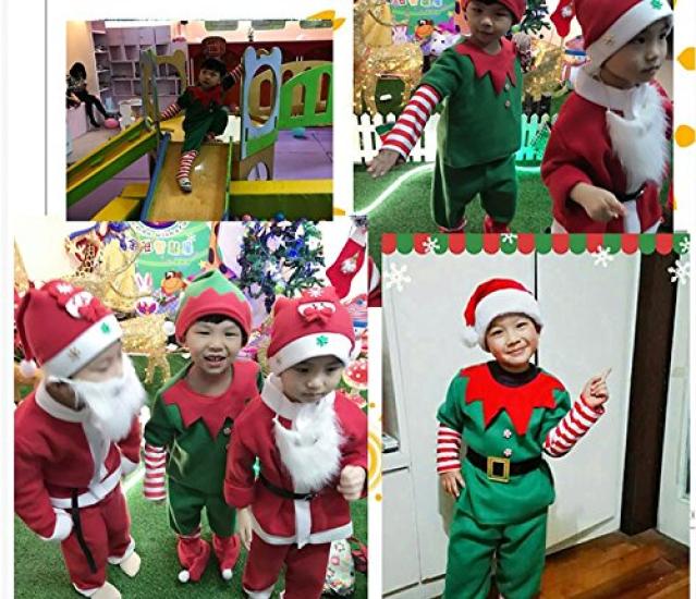 Santa Cosplay Costume for Kids and Adults, Green, Kids, Boys and Girls, with Hat, Kigurumi, Christmas, Year-End Parties, Halloween, and Christmas