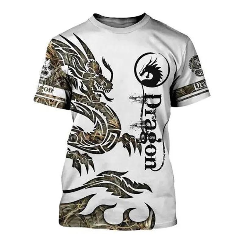 2026 T Shirts For Men New Fashion Oversized Tops Unisex Dragon Graphic 3D Print