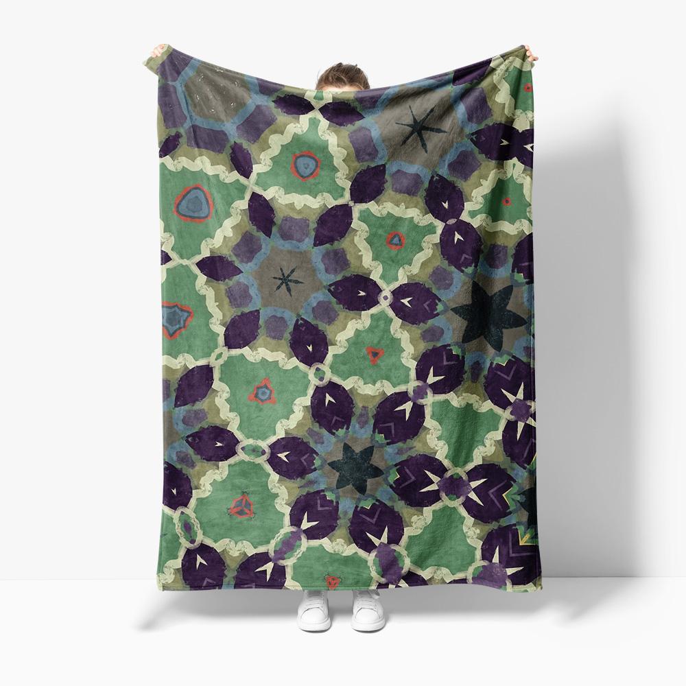 

Patchwork Floral Printed Fleece Blanket Soft Cozy Throw Blanket Sofa Bed Decoration Gift 75x100cm (30x40inch)