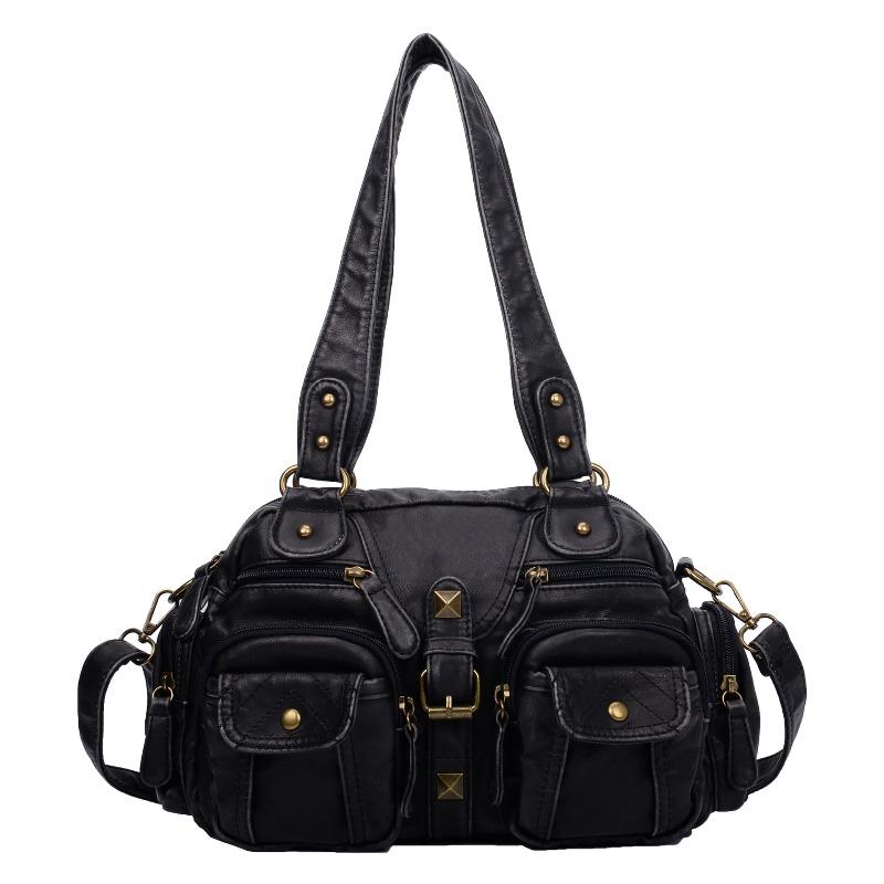 Nuova borsa a mano da donna Yk lavata, borsa a tracolla versatile per il pendolarismo, borsa a tracolla morbida in pelle