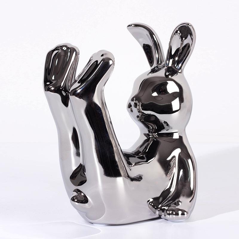 

Креативный мультяшный кролик, украшение, красная винная стойка, свет, роскошный модный книжный шкаф для крыльца, обеденный стол, стойка для бокалов для вина, мягкое украшение